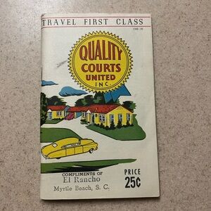 Vintage 1940’s Travel Booklet for Quality Courts United Inc.